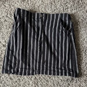 Hollister Striped Mini Skirt in Black and White